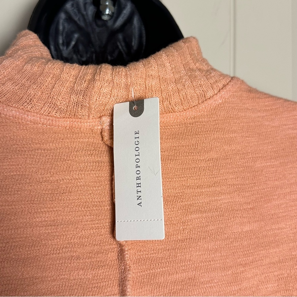 Amadi by Anthropologie Francesca Mock Neck Sweater Peach/Coral Pink NWT Small - Picture 14 of 16